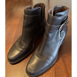 Indeed Leather Ankle Boots Women's 8M Brown Buckle‎ Strap Zip Made in Brazil